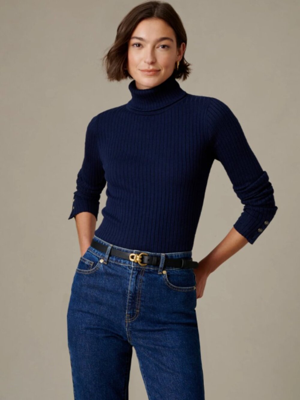 J. McLaughlin Arlette Turtleneck Sz M Navy